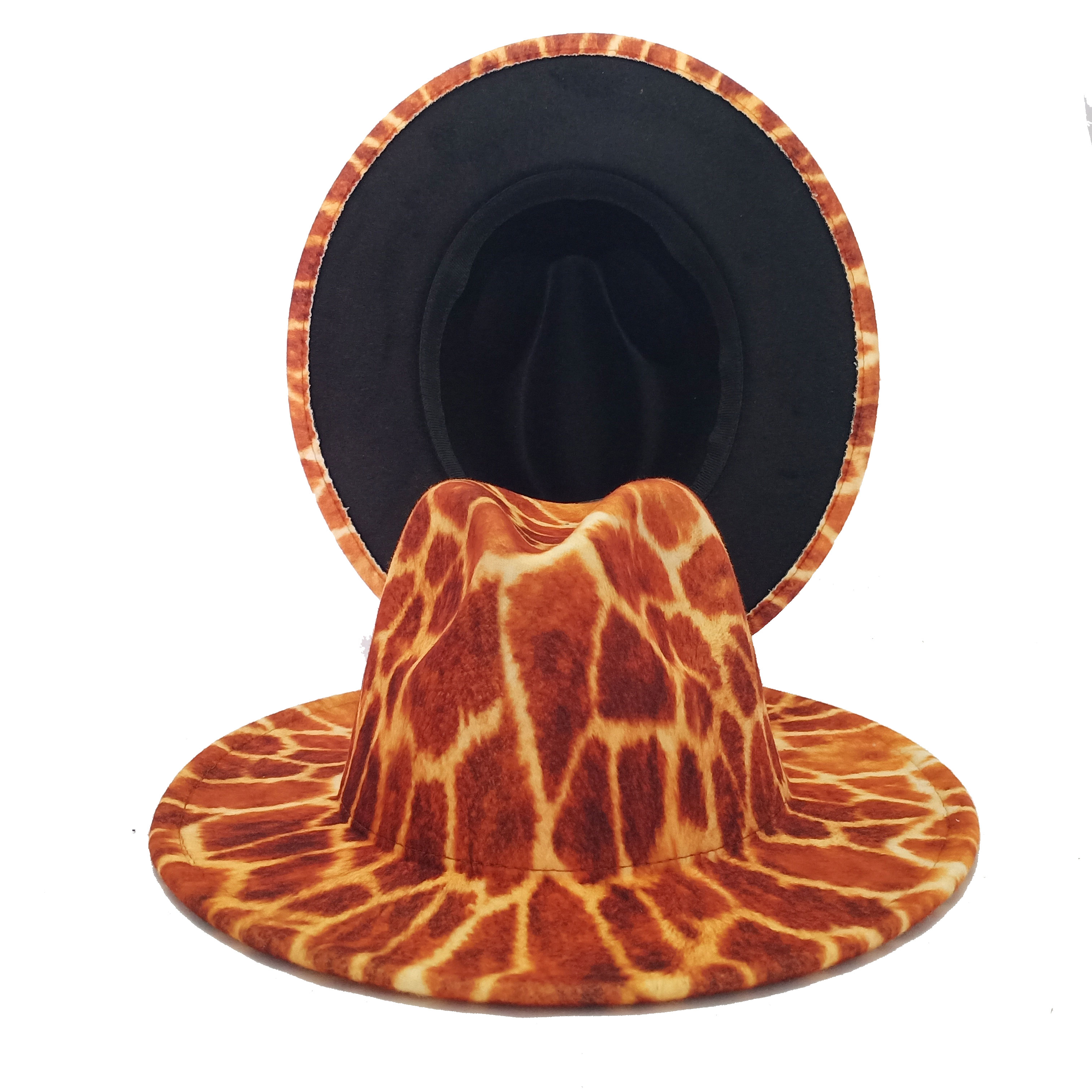 Sombreros Fedora de grano de leopardo para hombre y mujer, gorro de Jazz estilo Retro Panamá, sombrero de vaquero de ala ancha, Unisex: 08