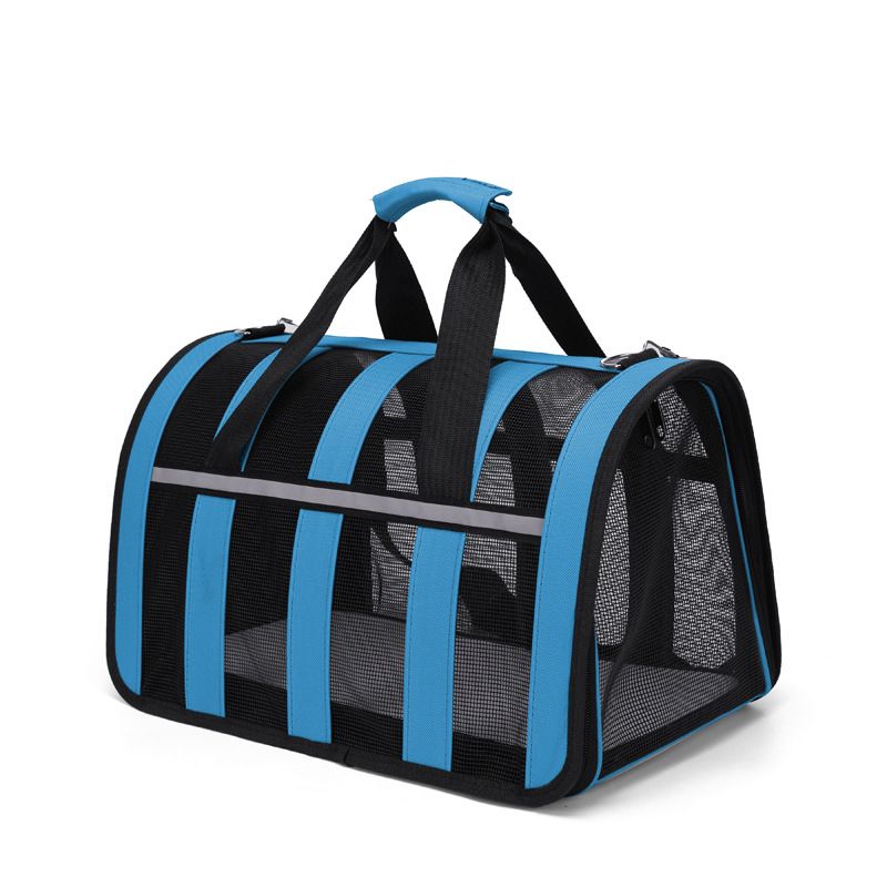 Pet Carrying Case Bag Comfortable Space Capsule Portable Cat Handbag Breathable Dog Out Bag Strap Carrier Travel: Blue / S