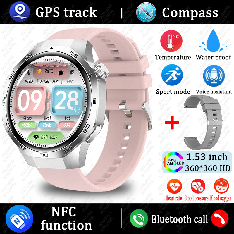 2025 Nuovo Orologio 5 MAX Astuto Della Vigilanza HD AMOLED Schermo NFC GPS inseguitore Chiamata Bluetooth Impermeabile sport saluto Smartwatch Uomo Donna: Blu
