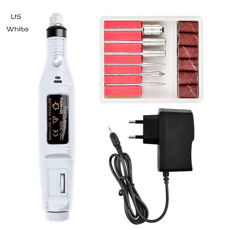 1Set Elektrische Nagel Boormachine Pen Apparaat Voor Manicure Frezen Elektrische Nail Sander Pedicure Manicure Gereedschap Kit: 11