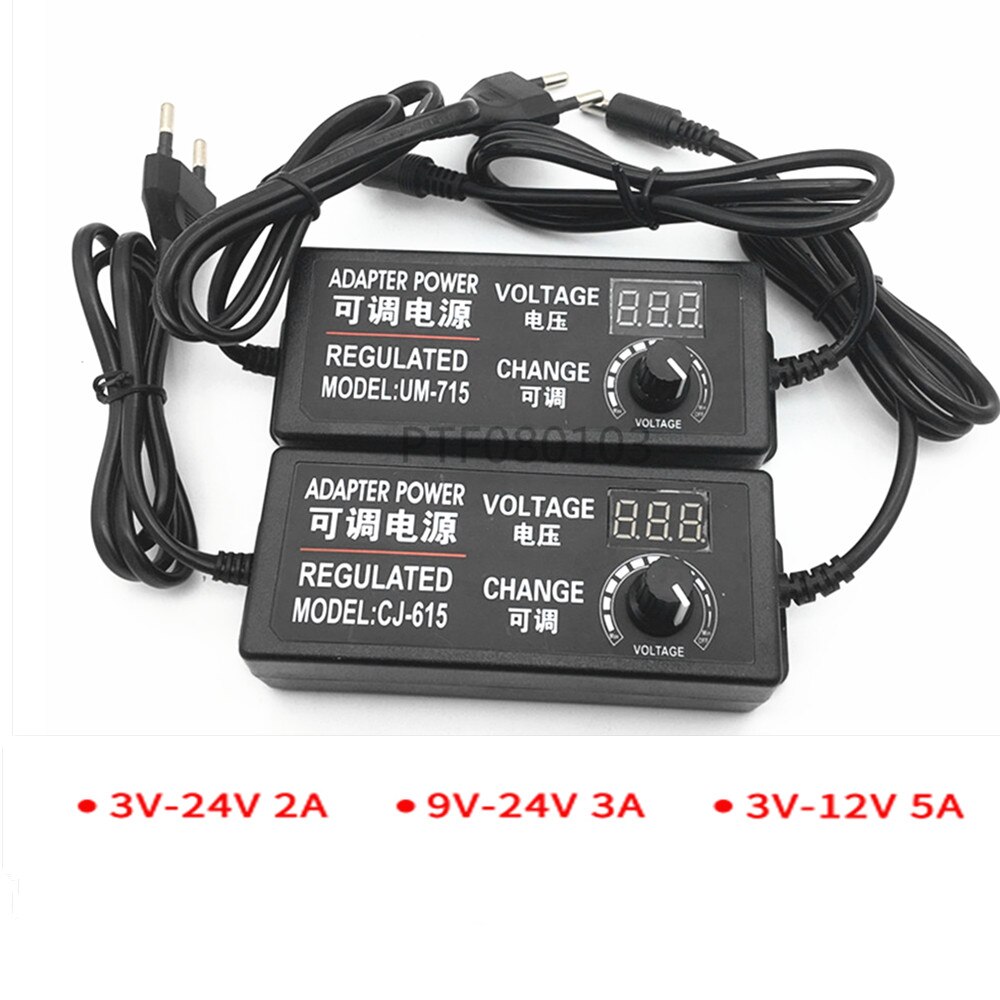 Adjustable AC to DC 3V-12V 3V-24V 9V-24V Universal dapter with display screen voltage Regulated power supply adatpor 3 12 24 v