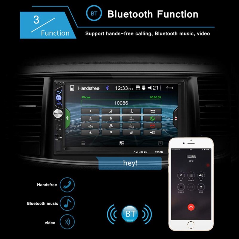 Autoradio druk  sn 7 hd inch druk  sn 2 din in-dash  mp5 speler o video versterker met mirror link fm radio afstandsbediening co