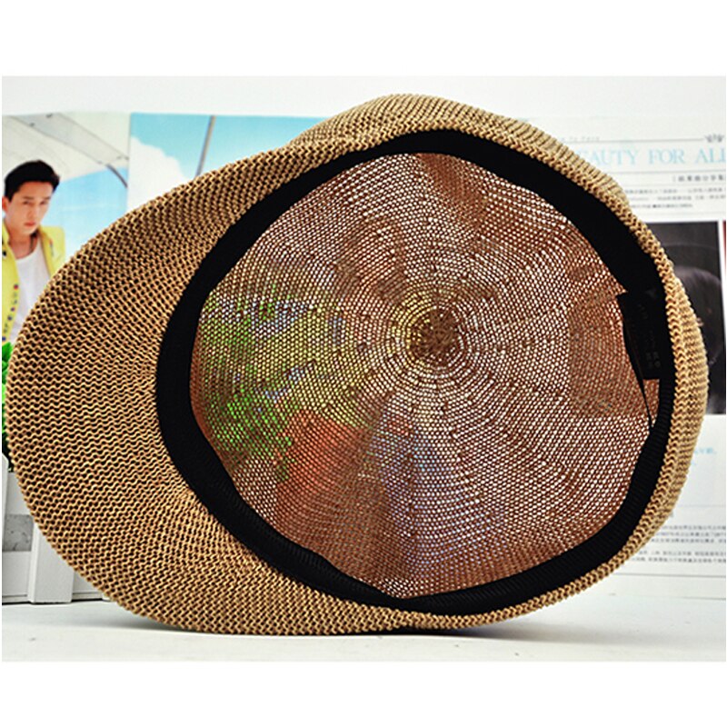 Sombreros de sol con tapa respirable para mujer, sombreros de de estilo británico, casuales, de paja , plegables, con protector solar, para viaje,
