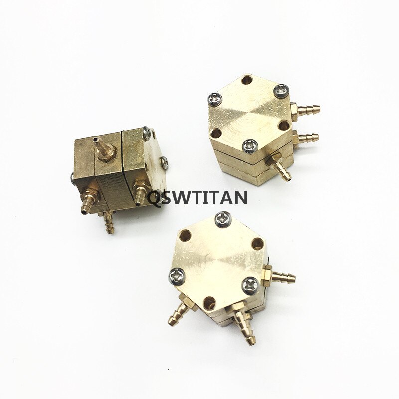 2 Stuks Dental Zeshoekige Water Air Valve 3Mm Koper 4 Connectors Tandartsstoel Unit