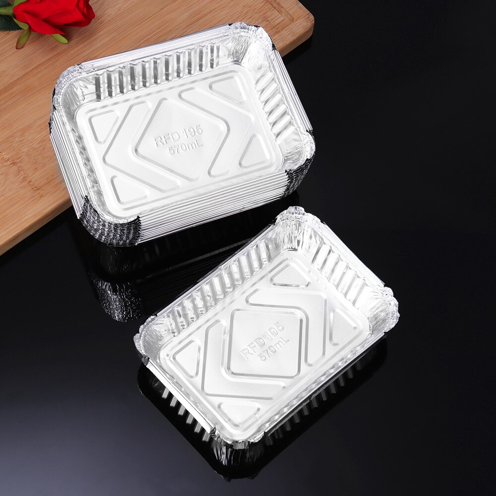 30pcs 570ml Disposable BBQ Drip Pan Tray Aluminum Foil Tin Liners for Grease Catch Pans Replacement Liner Trays Without Cover