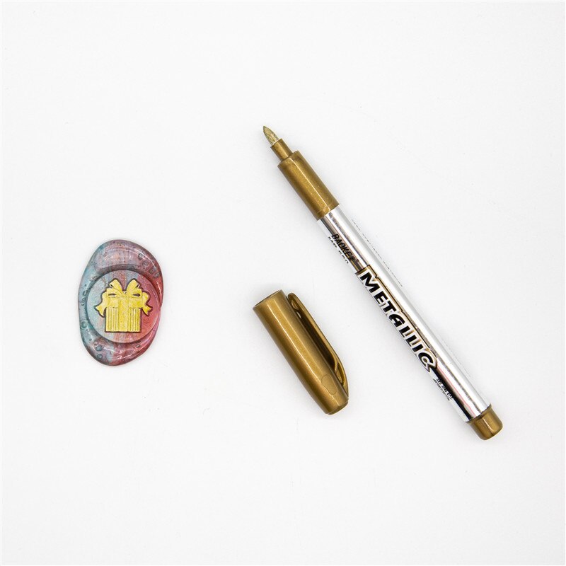 Siegellack dichtung samp kunsthandwerk stift handwerk Marker PenMetallic Gold Silber DIY siegellack dichtung Handwerk Pinsel Für Zeichnung: Gold Kuli