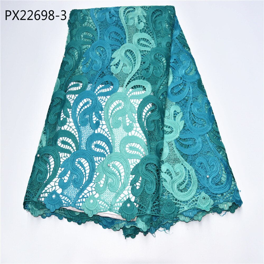 coming African Lace Fabric African Guipure Cord Lace Embroidery wedding cloth use for women dress: 2