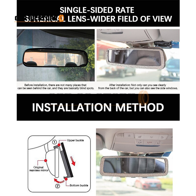 Samochód wewnętrzne lusterko wsteczne kryształbyć winnym dekoracje urok Bling diament ornament pokrywa lusterka wstecznego dziewczyny kobiety wyposażenie wnętrz