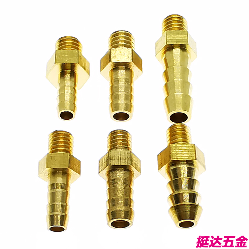 Raccord pour Tube en cuir, Mini pagode, filetage métrique mâle M5 M6 M8, laiton 4 5 6 8mm, raccord pour Tube en cuir