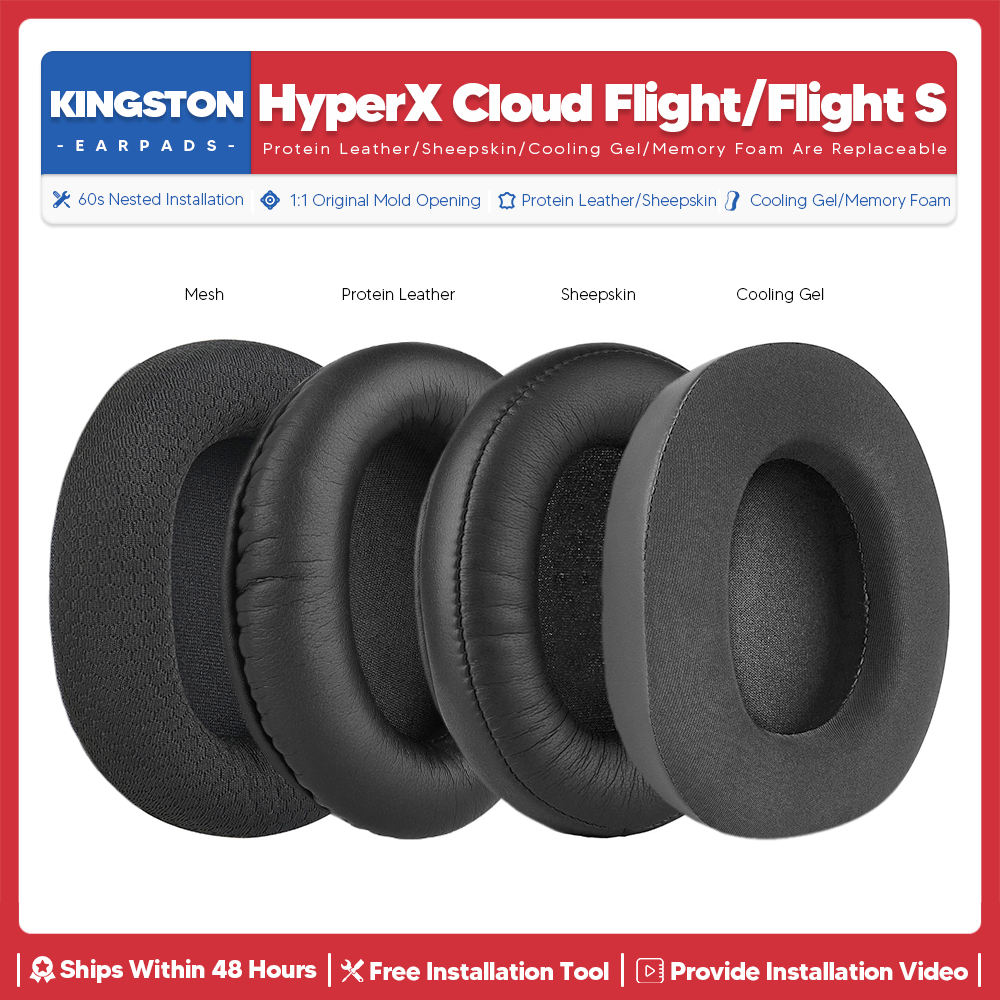 Replacement Ear Pads For Kingston HyperX Cloud Flight S Wireless Headphone Accessories Headset Ear Cushion Repair Parts Foam