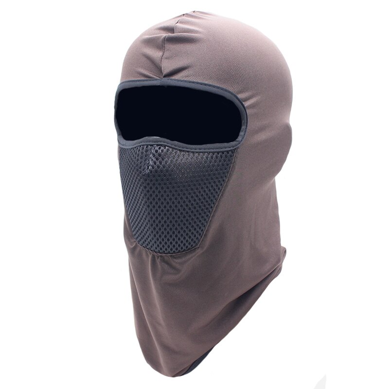 Cagoule moto masque complet plus coupe-vent respirant cyclisme Ski bouclier Anti-UV hommes soleil chapeaux: Marron