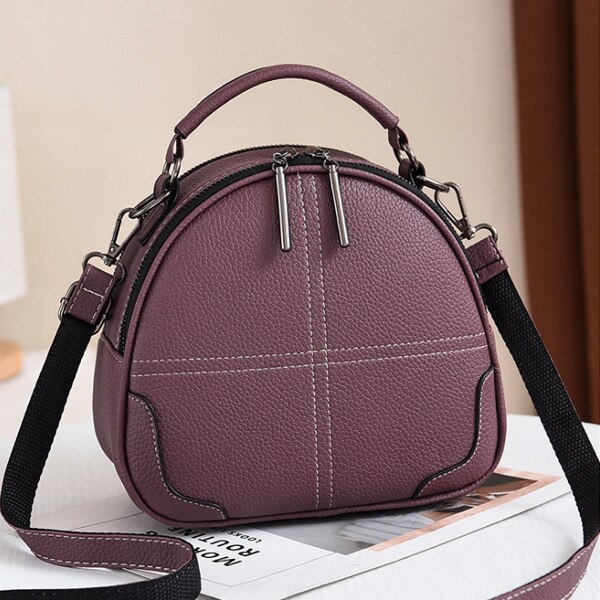 Hjphoebag solid pu läderväska damer crossbody messenger axelväskor vintage handväskor bolsa  yc351: Lila-b