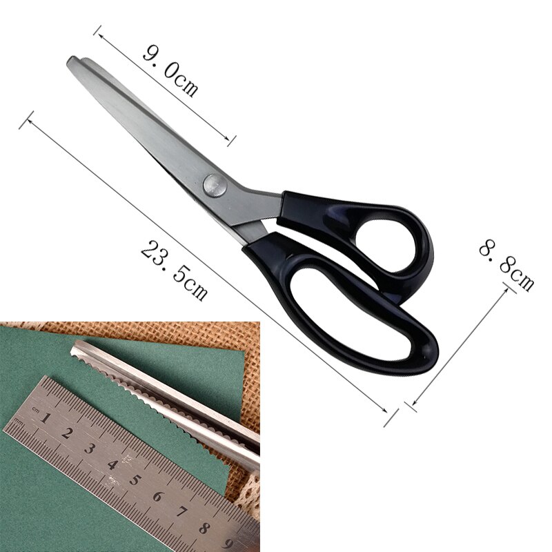23.5cm Zig Zag Sewing Cut Dressmaking Tailor Shear Pinking Scissor Leather Craft Fabric Upholstery Tool Textile: Orange