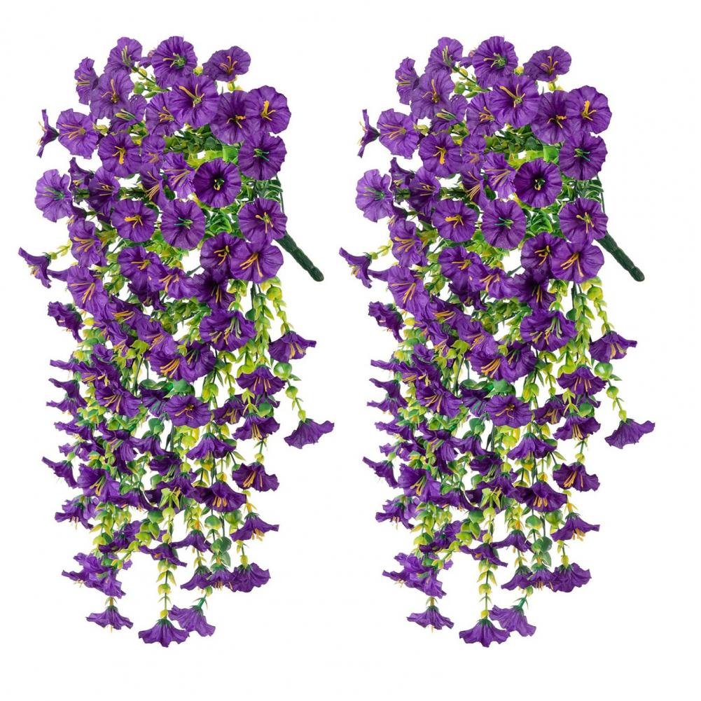 Kunstig hengende petuniablomst utendørs kunstig petunia stripe sommer bryllupsdekor til hage veranda tilbehør kunstig blomst