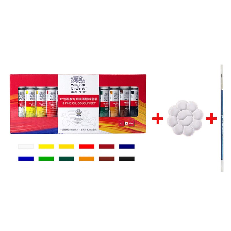 Winsor & newton 12/18/24 farver oliemaleri maling / pigmenter til kunstner tegning 12ml fine pasta oliemaleri pigmenter: 12 farver-sæt
