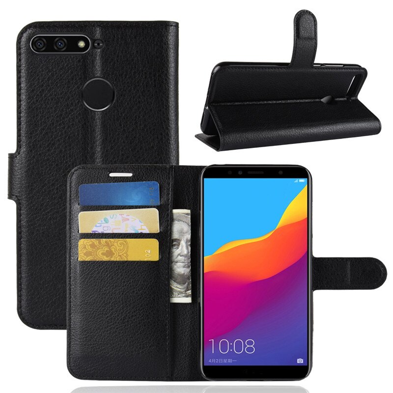 Funda con tapa de lujo para Huawei Honor 7C, Funda de cuero de poliuretano para Huawei Honor 7C 7 C AUM-L41 versión europea RU, 5,7