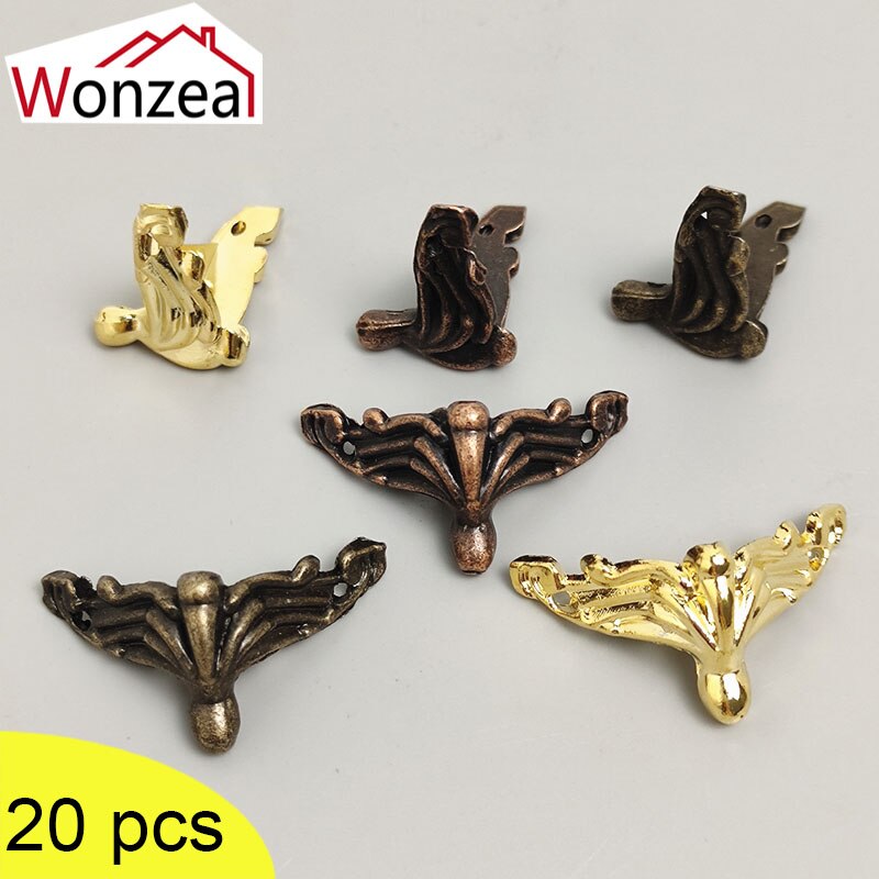 20Pcs Drie-Kleur Meubels Voet Decoratieve Diy Geschenkdoos Hout Case Been Hoek Protector Decoratieve Voeten Vier-legged Voet Suppor