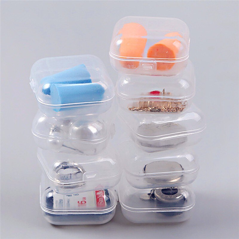 3-20Pcs Small Boxes Square Transparent Plastic Box Jewelry Storage Case Finishing Container Packaging Storage Box for Earrings
