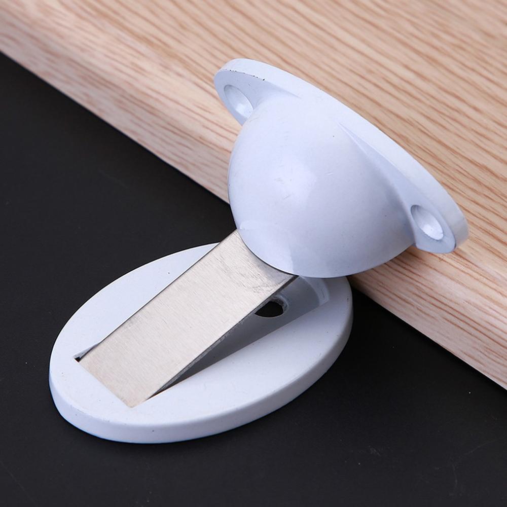 150g Door Stop Magnetic door knocker Magnetic Invisible Door Holder Stopper Doorstop Anti-Collision Floor Mounted black: White