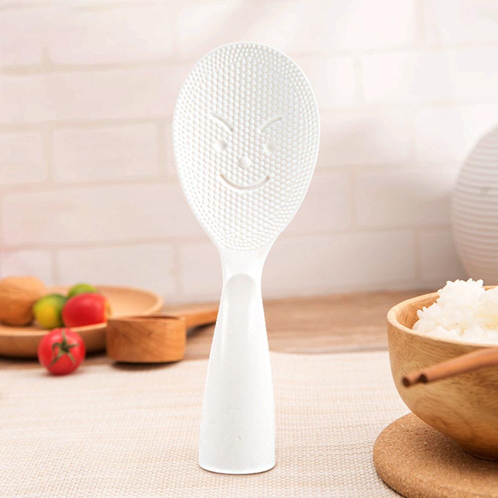 2pcs Smiling Face Rice Spoon Durable Rice Paddle Rice Bowl Spoon for Home Restaurant