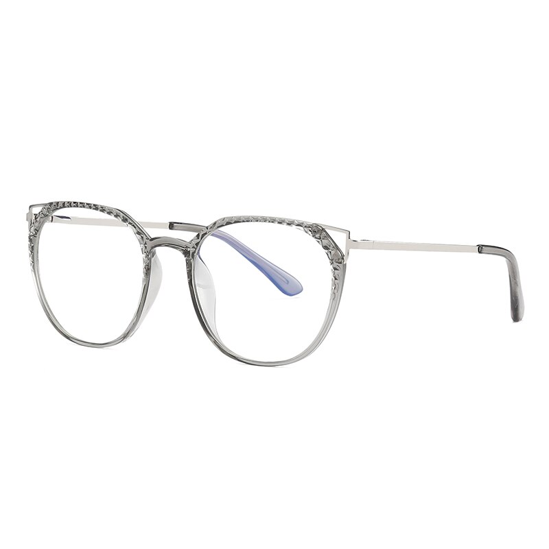 Blue Light Blocking Glasses Frame Full Rim Plastic UV400 Prescription Eyewear Anti-Reflective Coating: gray