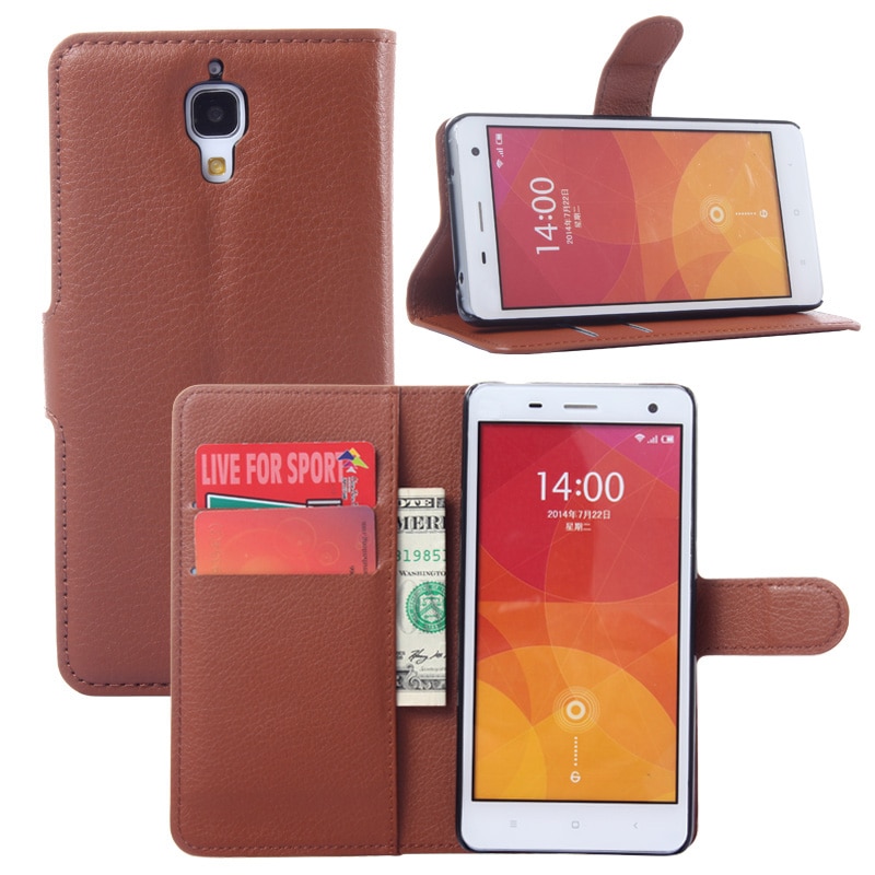 Cyboris-funda de piel sintética con tapa para XiaoMI Mi4 M4, funda con ranura para tarjetas, moderna