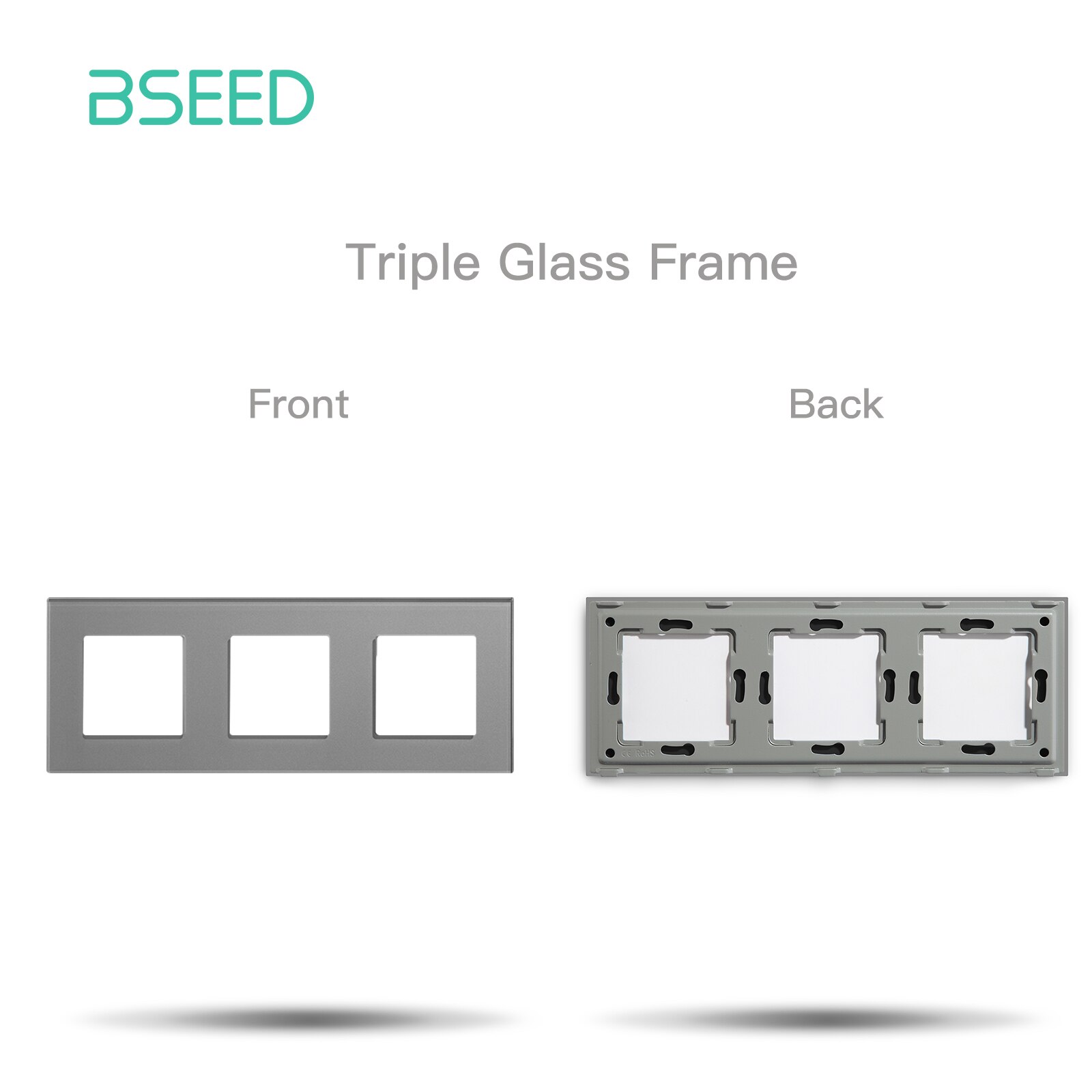 BSEED EU Standard Wall Glass Frame DIY Parts For Light Switch Sockets Metal Plate Included Crystal Panel Only 86/157/228mm: Red