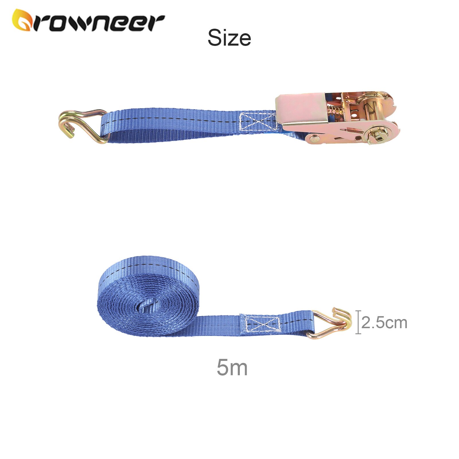 1/2/4pcs Tow Rope Lorry Lashing Ratchet Belt Polyester Blue Tie Down Cargo Strap Carbon Steel Buckle Weaving Car Accessories