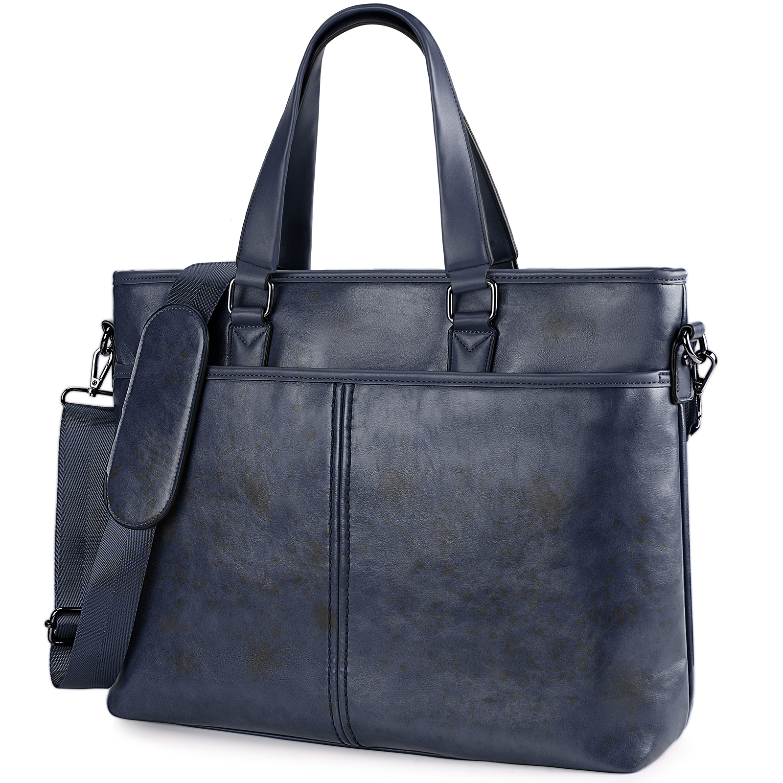 Lubardy Borsa tote da viaggio d'affari Borsa tote in pelle Borsa a tracolla grande con manico superiore Borsa a tracolla impermeabile per laptop: Blu