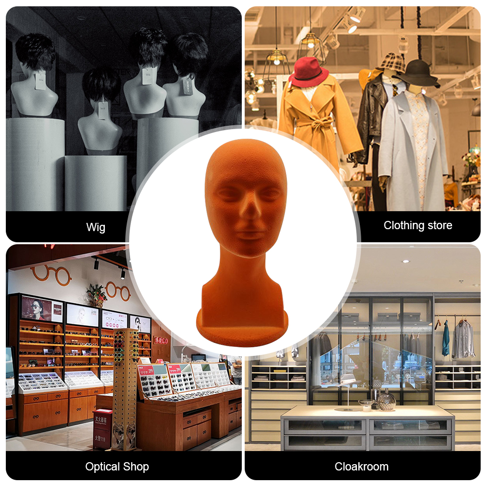 Plastic Abstract Mannequin Head Wig Hat Scarf Display Stand Model Wig Hair Display Stand for Salon Home Shop