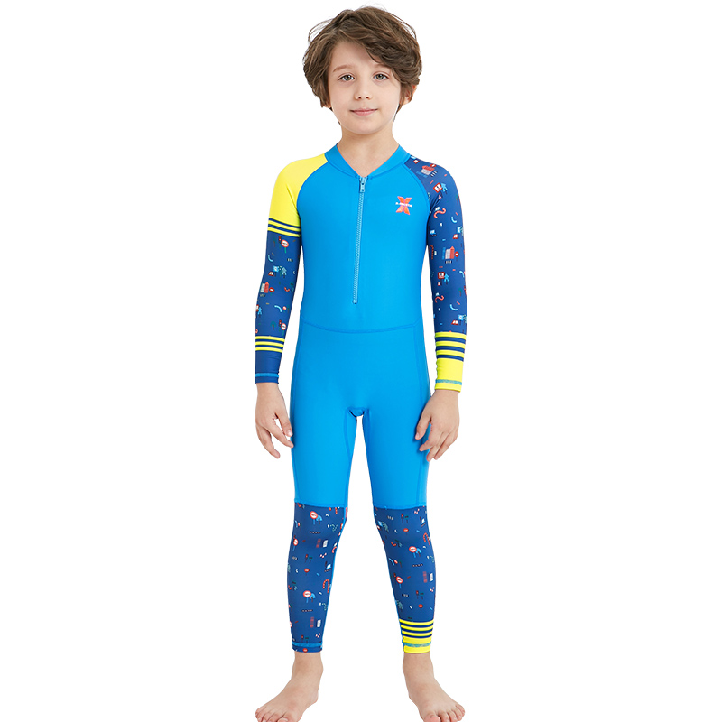 Wetsuit Kids Swimwear Elastic Diving Suit Long Sleeves Boys Girls Surfing Diving Suit Jumpsuit Wetsuit Kids Quick-drying: Blue / XXL