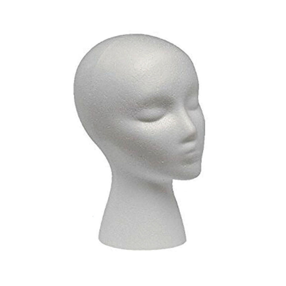Women Foam Head Practical Styrofoam Head Model Polystyrene Durable Portable Mannequin Head For Wig Stand Glasses Hat Display: Default Title