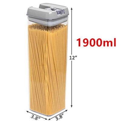 Food Storage Containers Sealed Refrigerator Multigrain Tank Cereal Spice Flour Pasta Spaghetti Kitchen Pantry Organization jar: 1900ml