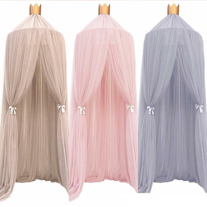 Hanging Kids Baby Bedding Dome Bed Canopy Cotton Mosquito Net Bedcover Curtain For Baby Kids Reading Playing Home Decor