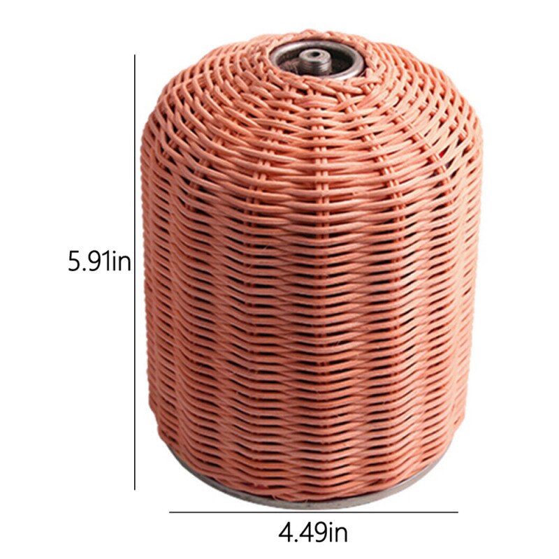 230G/450G Outdoor Cooking Gas Cilinder Cover Camping Wandelen Draagbare Rotan Gas Tank Protector Storage Pouch Gas bus: HGZWY0032CAL0