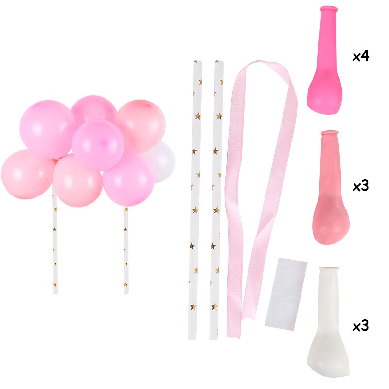 10 st 5 tums konfetti ballong cake topper bröllop baby shower festdekorationer barn födelsedagsfavörer grattis på födelsedagen cake topper: Rdpk