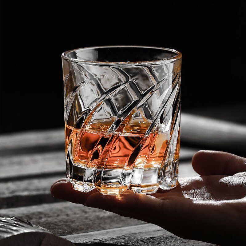 2/4PCS Rotating Whiskey Glass Old Fashioned Glass For Drinking Bourbon Scotch Cocktails Whisky Shake Cup Personality
