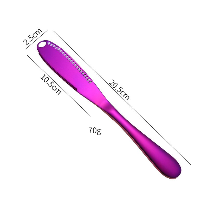 1 Pc Boter Mes Roestvrij Staal Keuken Kaas Mes Dessert Gereedschap Jam Strooier Gebruiksvoorwerp Bestek Dessert Gereedschap Voor Toast: Purple