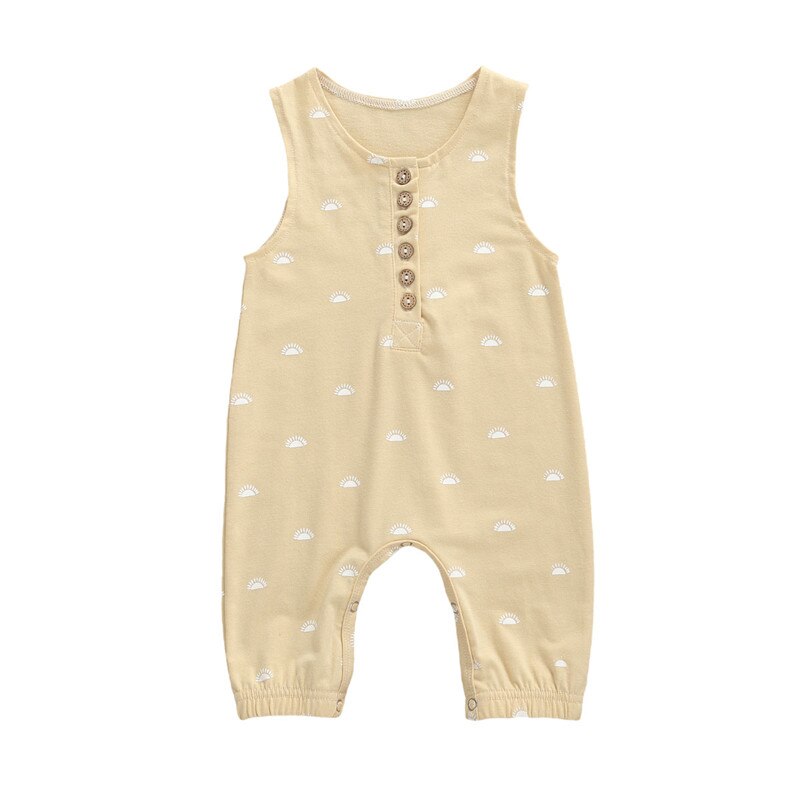 Baby Jongens Meisjes Gestreepte Gedrukt Rompertjes Baby Baby Jongen Meisje Mouwloze Knop Jumpsuit Een Stuk Jumpsuit Zomer Outfits 0-18M: B / 6m