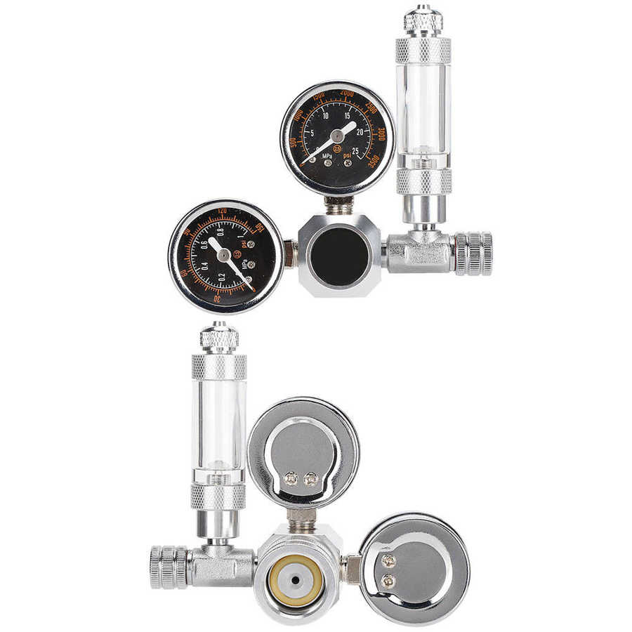 CO2 Generator System Kit CO2 Regulator Aquarium Dual Gauge Display with Bubble Counter and Check Valve Aquarium DIY