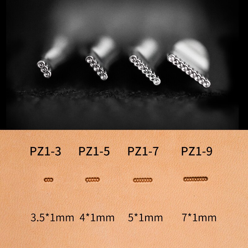 SOZO PZ1 Leather Carving tool Bar Grounders Small Size 3/5/7/9 Hole Craft Embossing Stamps Saddle Making 304 Stainless Steel