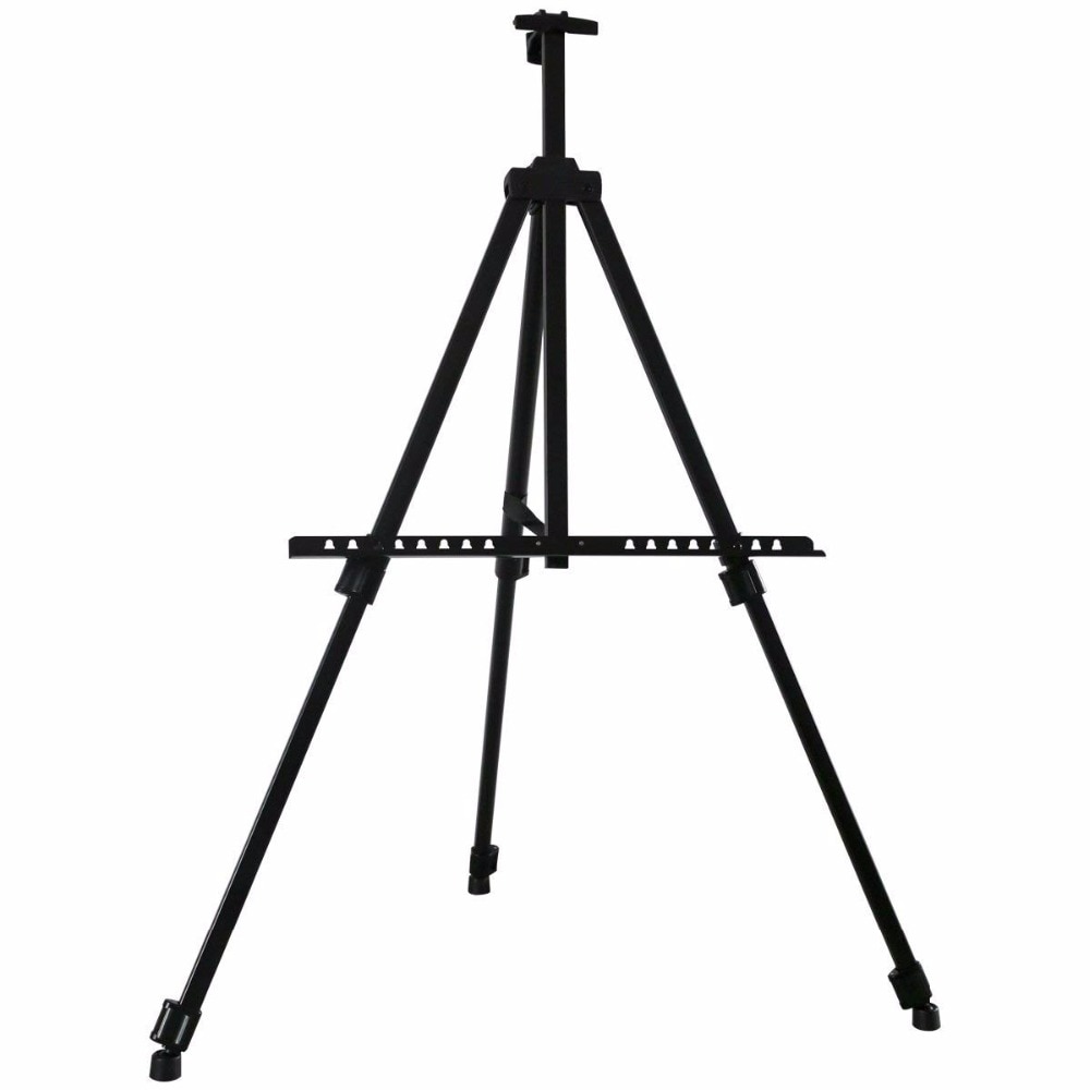 Caballete de metal ajustable para cuadros de pintura, soporte de lienzos de dibujo portátil en forma de trípode, en aleación de aluminio de , fuerte y duradero, adecuado para acomodar paneles