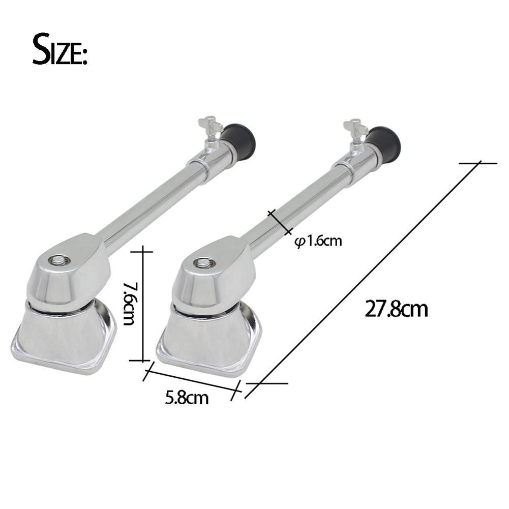 Pied de tambour en acier argenté, 2 pièces/paquet, pour percussions, percussions, accessoires