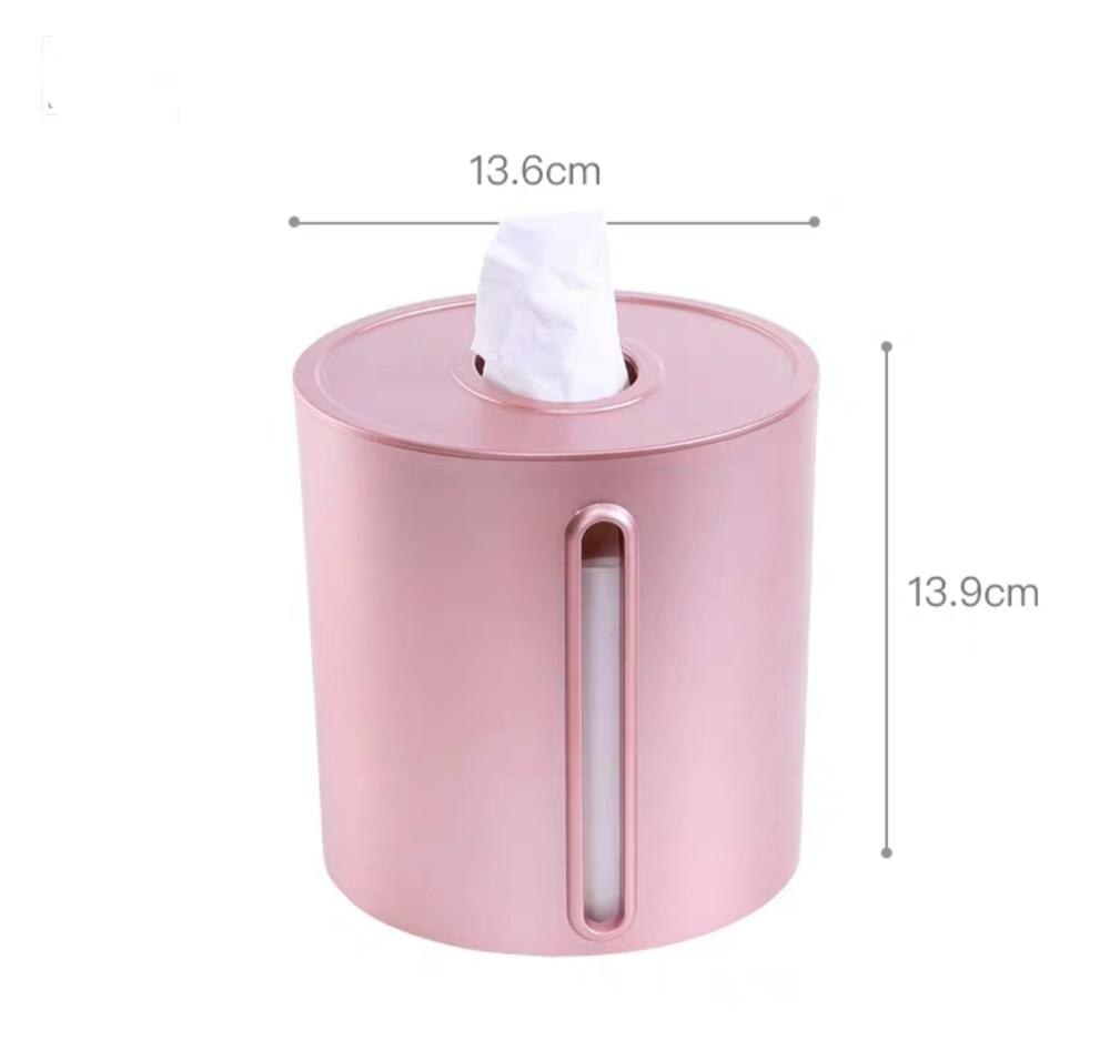 Elegante elegante suporte de papel casa hotel caixa de tecido plástico recipiente toalha guardanapo suporte de tecido caixa de armazenamento acessórios: small round pink