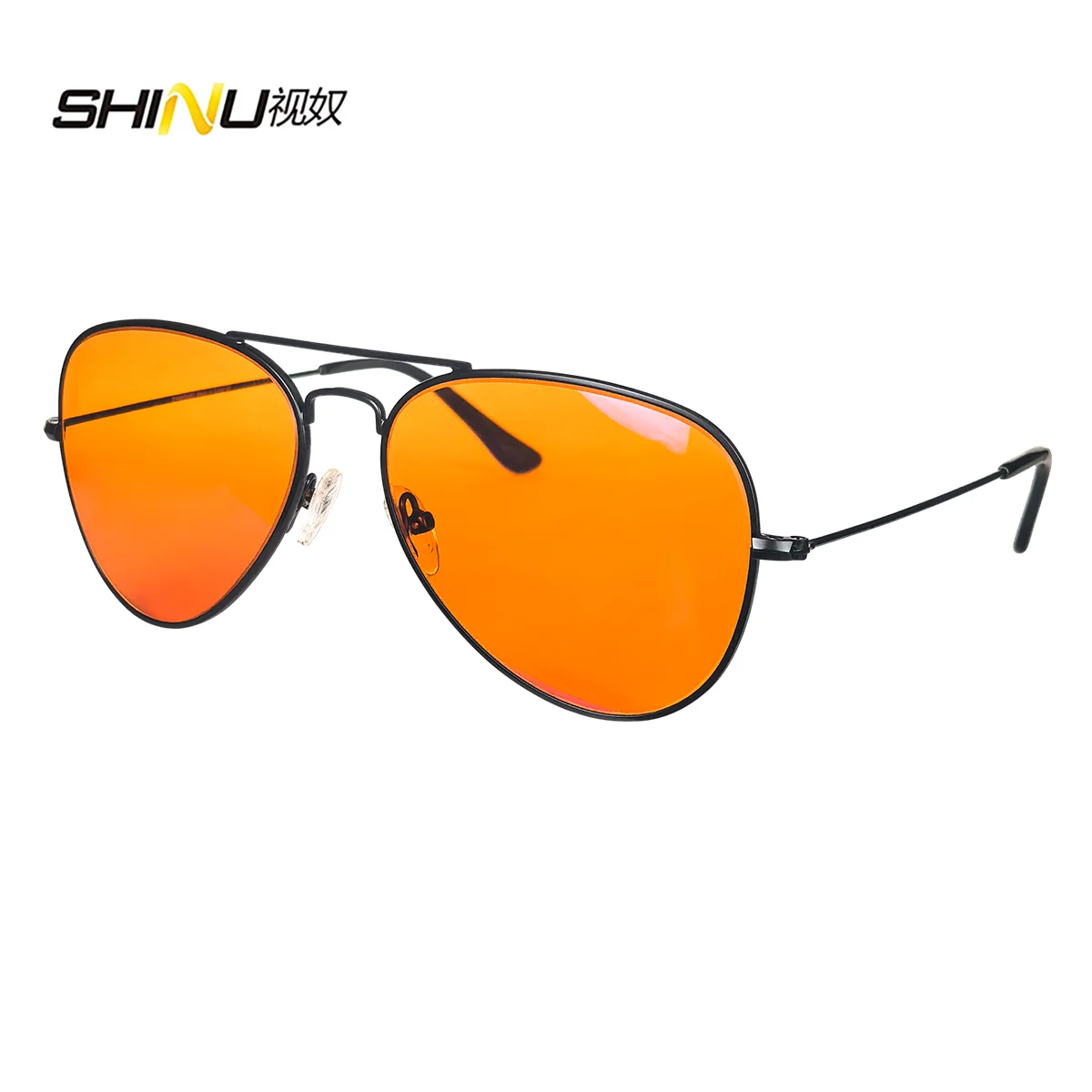 Shinu luxry røde linser briller menn bedre søvn hvile oransje linser briller for spilling anti blålys briller gul nattsyn
