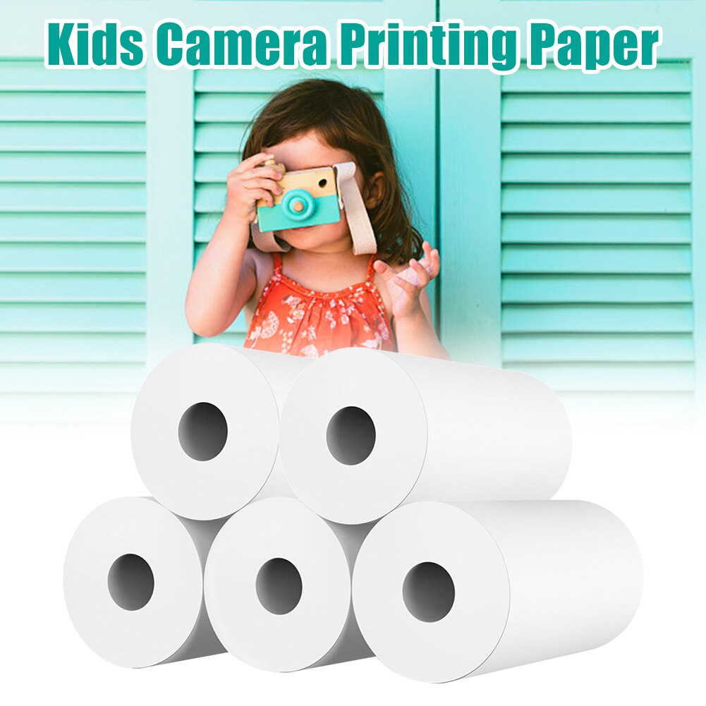 10 rouleaux de papier thermique pour appareil photo pour enfants et étudiants, impression instantanée, , pâte de bois lisse, accessoires de transfert blancs universels portables