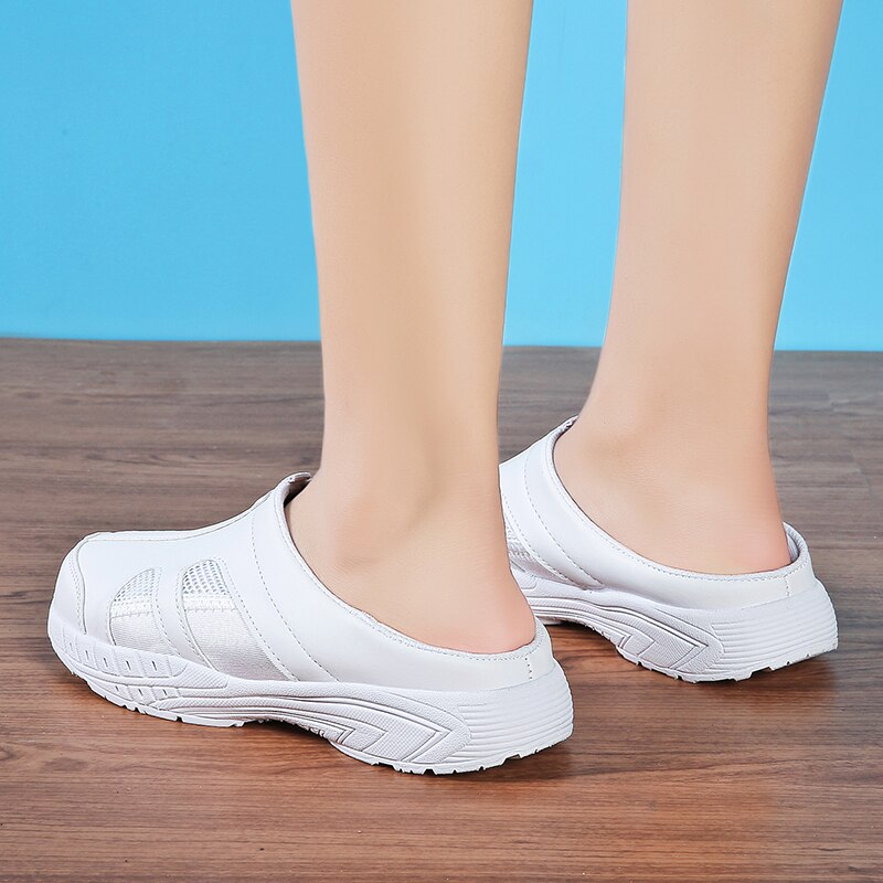 Sygeplejersker sko hvide dame loafers letvægts kvinde arbejdssneakers behagelige dame fodtøj str. 37 38