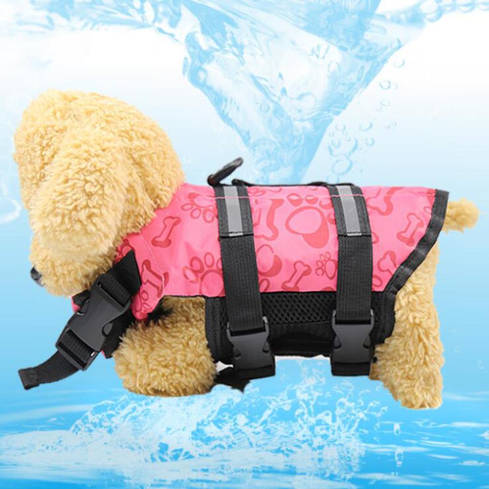 XS-XL Dog Life Jacket Rescue Swimming Wear Safety Clothes Vest Swimming Suit Outdoor Pet Dog Cat Float Doggy Life Jacket Vests: Red / XS