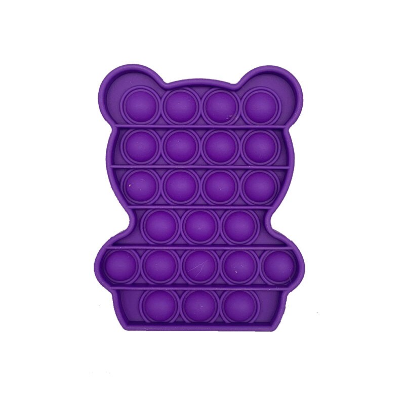 Einfache Push-Pop-Es Figet Spielzeug Bär Nette Form Anti-Stress Blase Sensorischen Stress Relief Autismus Bedürfnisse Angst kinder Erwachsene Spielzeug Lustige: Bear Purple