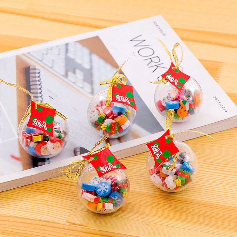 Kawaii Weihnachten Radiergummi Mini Weihnachten Ball Radiergummis Neue Jahr Für freundlicher Studenten Schreibwaren Schule Bürobedarf
